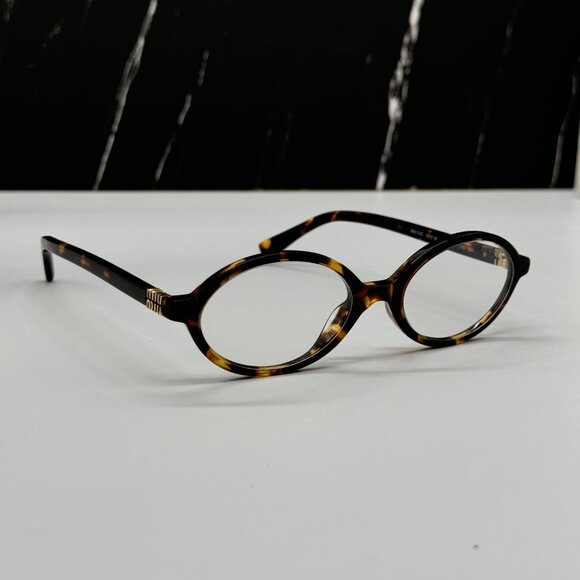 NEW MIU MIU MU 04ZS OVAL HAVANA BROWN EYEGLASSES MU04ZSF VAU08N WOMEN MIU MIU - Picture 1 of 12